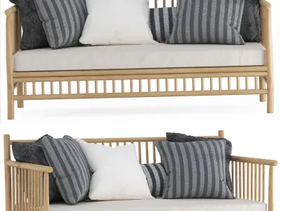 Exotan Bamboo Loungeset-garden bench-02 PRO Royalty free 3D model