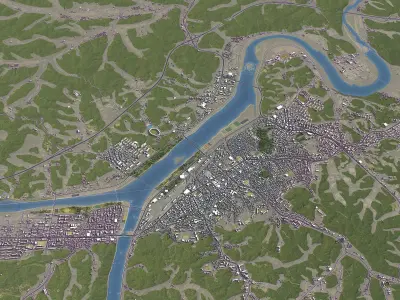 Andong - City 3D Model Low-poly 3D model