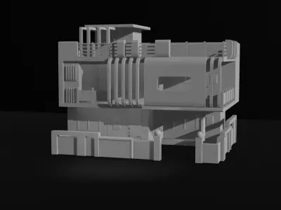 3D low poly Modern House Low-poly 3D model