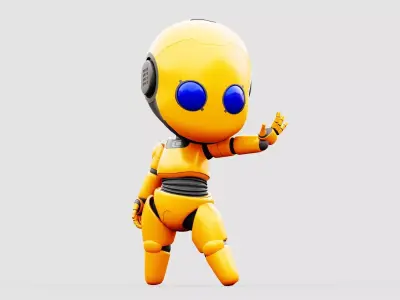 TOON  BOT RIGGED CHARACTER 3D model