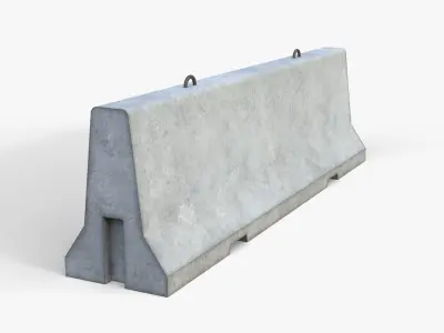 Jersey Concrete Barrier Low-poly 3D model