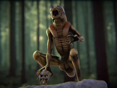 Alien Predator Creature high poly 3D model