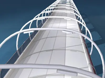 Bridge over body of water 3D model