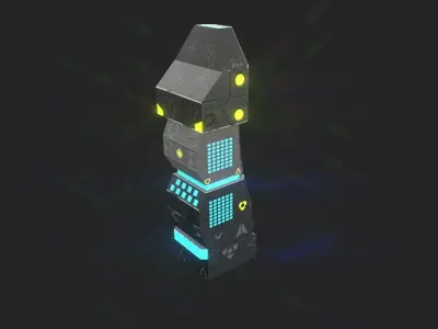 Sci-fi Building For Game Environments Low-poly 3D model