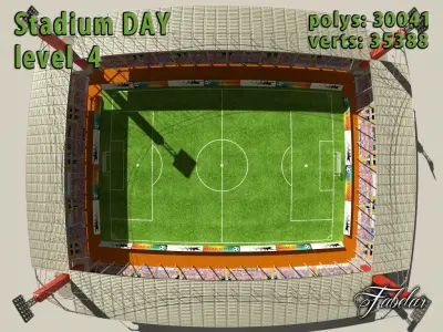 Stadium Level 4 Day Low-poly 3D model
