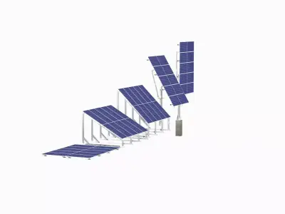 All-In-One Adjustable Mounted Solar Module Array 3D model