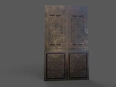 Old Wood Wall Low-poly 3D model get