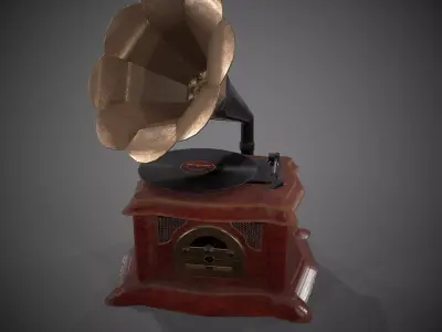 Gramofon Daklin Sinatra PBR low-poly game ready Low-poly 3D model