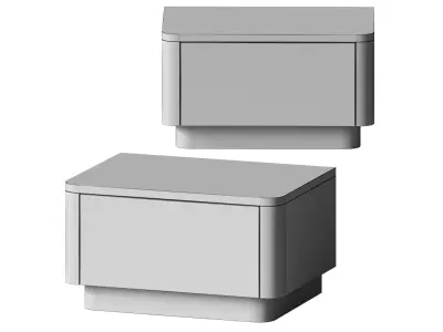 West Elm - Pedestal 1 Drawer nightstand 3D model