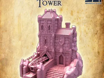 Dwarf Mining Tower Tabletop Terrain 28 MM 3D print model