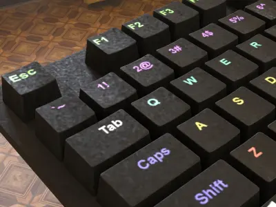 Mechanical Keyboard with Lights Low-poly 3D model