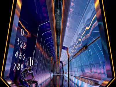 Club Sci Fi Style Corridor Interior Scene 3D model