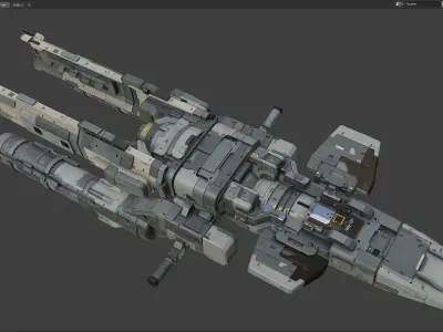 scifi-model545 spaceship 3D model