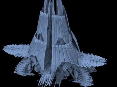 Grand Sci-Fi Gothic Ruined Tower 3  3D model