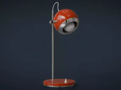 Retro Eyeball Table Lamp Low-poly 3D model