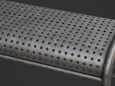 Metal Bench Game Ready Model Low-poly 3D model