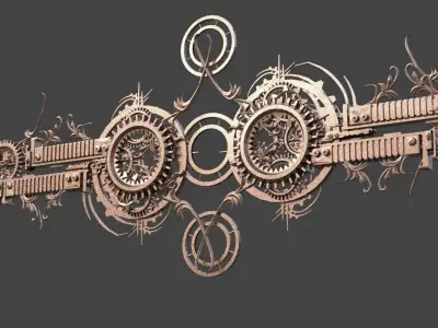 Holy Angel wheel wings  Low-poly 3D model