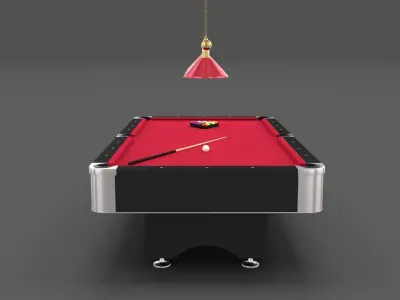 8 Ball Pool Table Setting Red 3D model