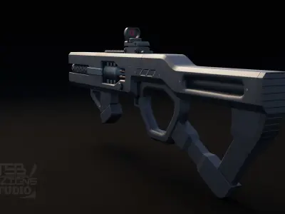 Sci-Fi Energy Gun Low-poly 3D model