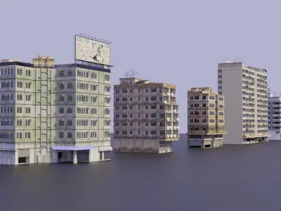 Dystopian Building Set 1 3D model