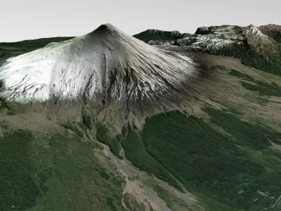 Mountain landscape Volcano Osorno Andes Mountains in Chile 3D model