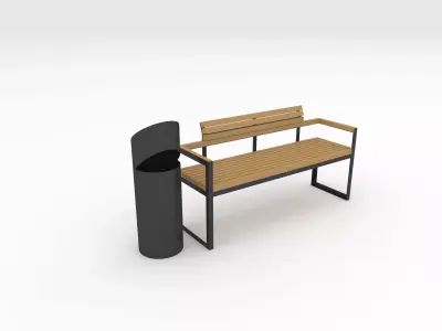 Bench Park 27 Low-poly 3D model
