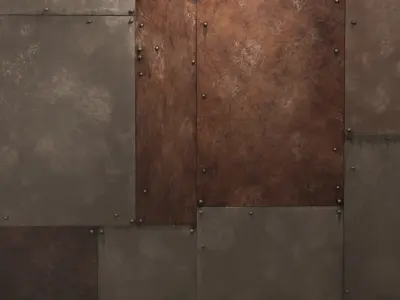 Rust Wall Floor Celling Module Low-poly 3D model