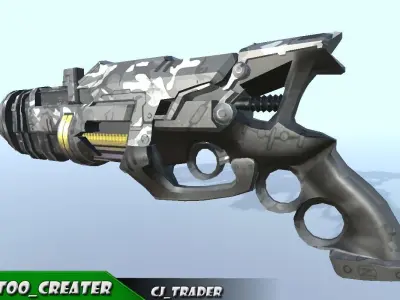 Sci-Fi Weapon Space Gun Low-poly  3D Model Low-poly 3D model