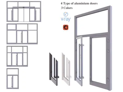 Aluminium door 3D model