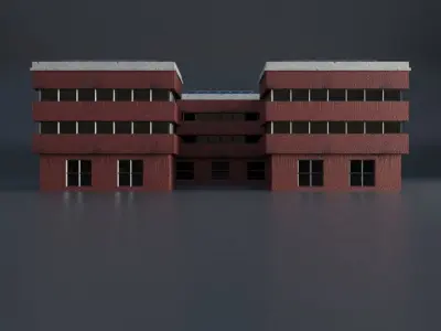 URBAN CITY BUILDING 4 Low-poly 3D model