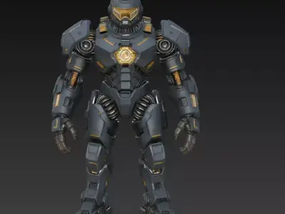 Dark Armored Mech Titan - Futuristic Sci-Fi Robot 3D Model 3D print model