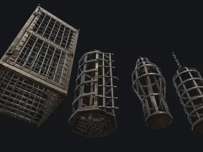Metal Cages Low-poly 3D model
