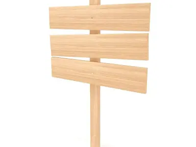 Wooden Signboard 3D model