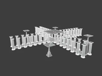 temple corridors Free 3D model