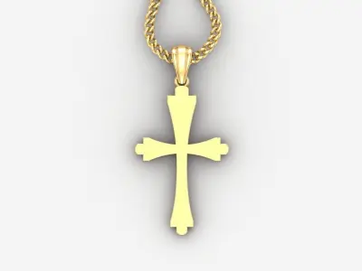 Light Gold 18K Cross Pendant 1CP023 3D print model buy