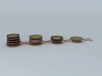 Ant-walk 1 set of plates and bowls 3D model
