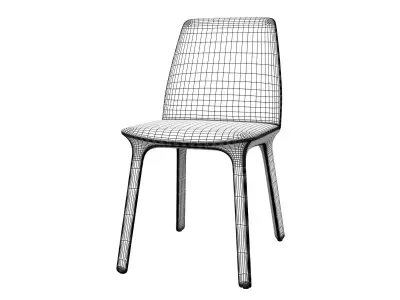 Flute modern dining chairs 3D model