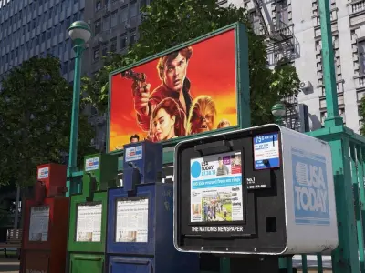 Metropolis city block 3D Low-poly 3D model