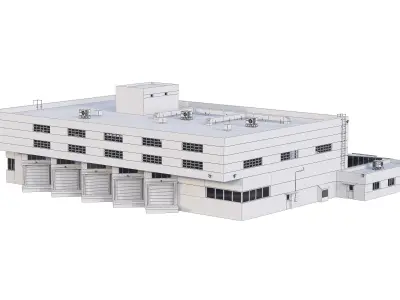 Industrial Buildings Collection Low-poly 3D model