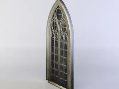 Window gothic Low-poly 3D model