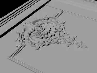 door stl ornately carved 3D model