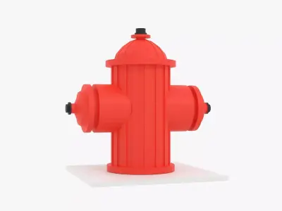 Fire Hydrant Low-poly 3D model