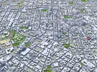 Curitiba Downtown Brazil Low-poly 3D model