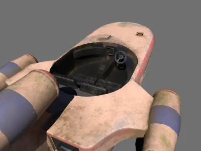 Star Wars Landspeeder 3D Model Sci-fi and Traditional Low-poly 3D model