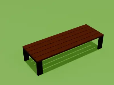 Lowpoly park assets Low-poly 3D model
