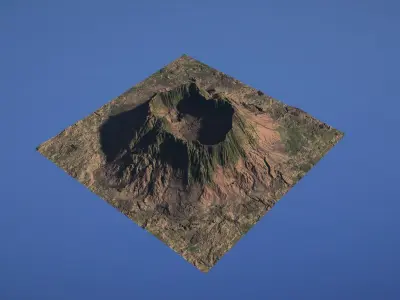Landscape Environment Volcano Snow 40 Low-poly 3D model