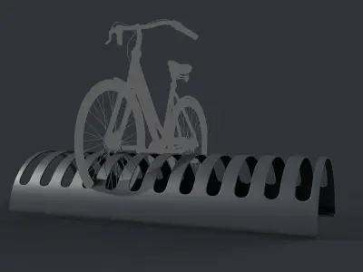 Bike Rack 14 PBR Game Ready Low-poly 3D model