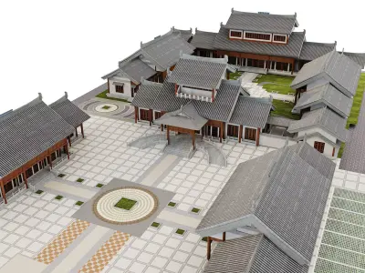 Japan Courtyard Complex 3D model