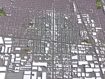 Huntington Park - 3D City Model Low-poly 3D model