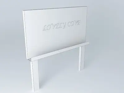 Bilboard headboard with metal legs Free 3D model